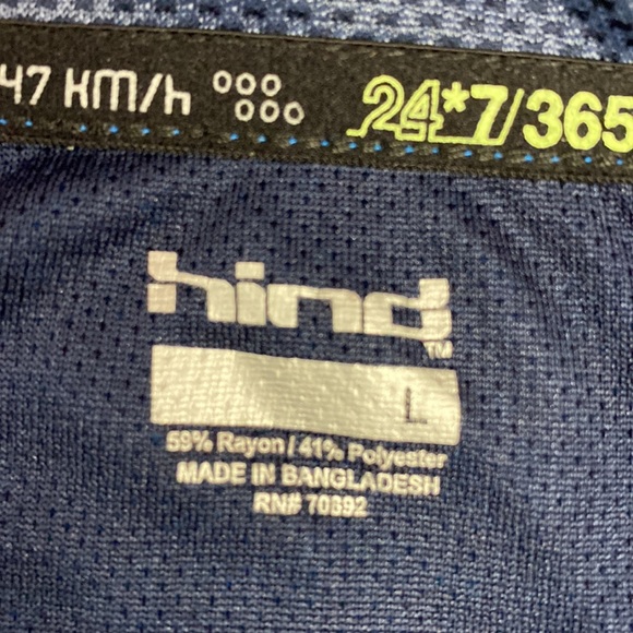 Hind 24/7 run Long sleeve three-quarter performance top blue black 3M large - Picture 11 of 14